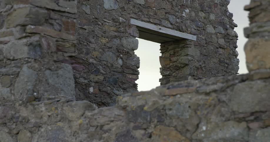 The ruins have large stone walls
