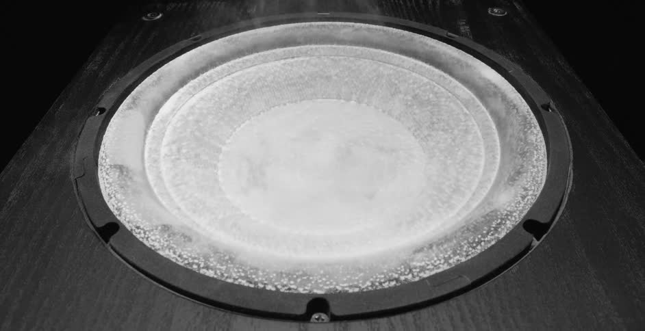 A view of sand on a speaker