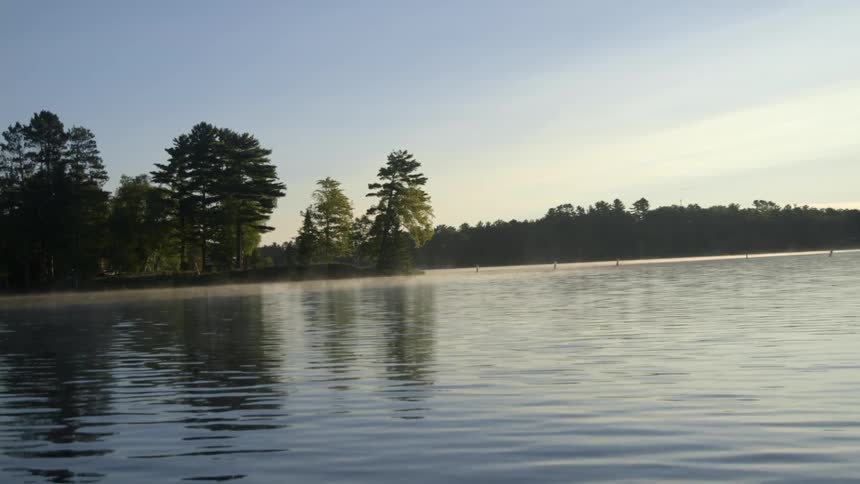 Calm lake as the sun begins to set