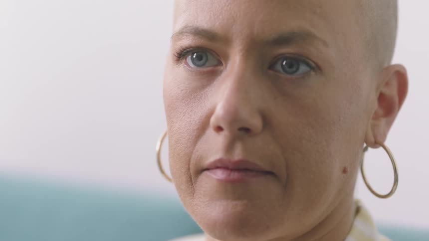 A close up of a woman talking