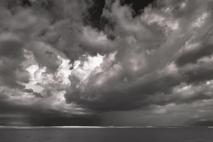 Time lapse of clouds moving over the ocean
