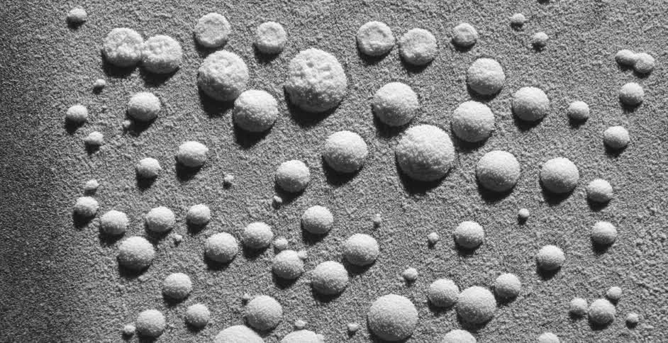White black and gray colors that look like powder