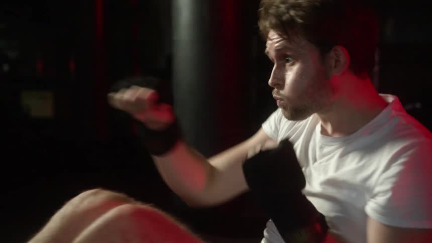 A man is working out in the gym