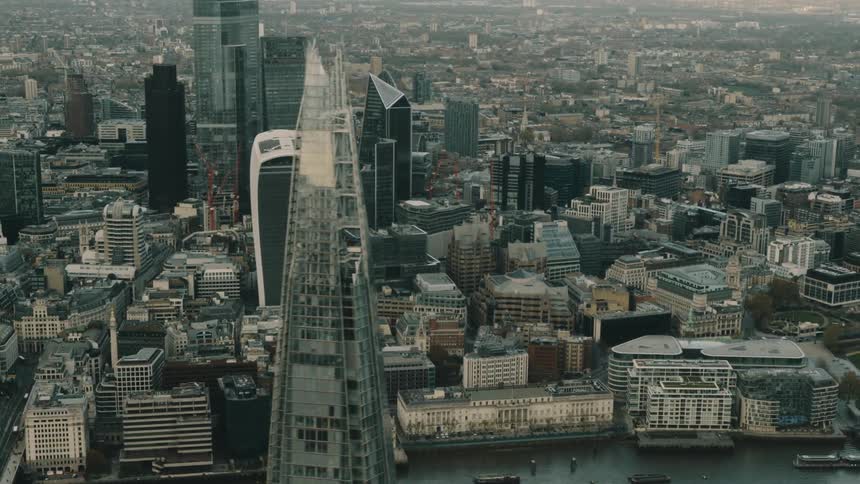 Aerial view of The Shard London