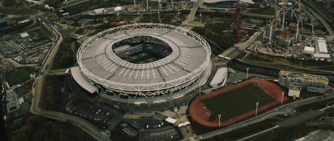 Aerial view of West Ham's Olympic Stadium London