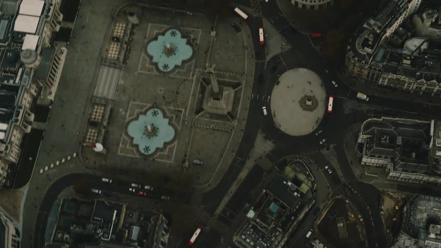 Aerial view of Trafalgar Square London