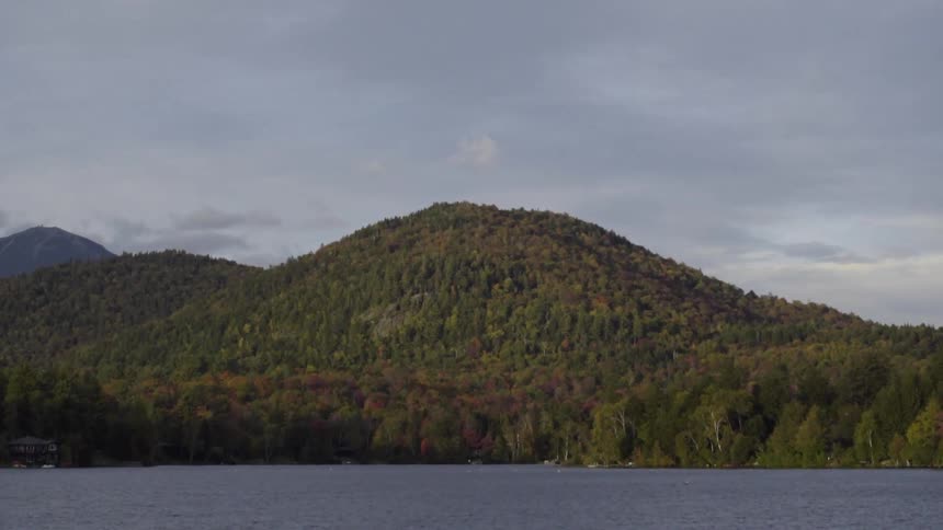Mountains in the distance behind a lake