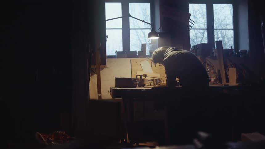 An employee working in a workshop