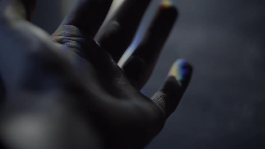Light falling on an open hand