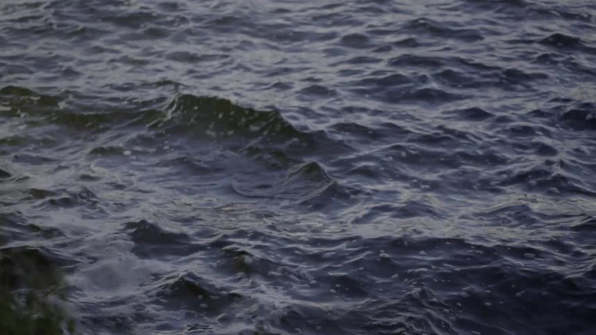 The ocean churns roughly