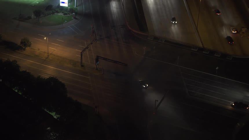 Vehicles on busy roads at night
