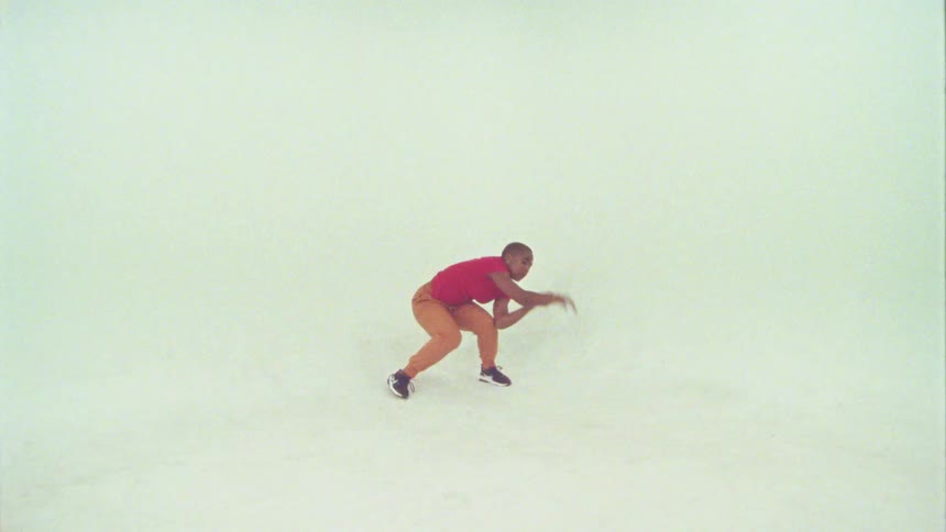 A teenage girl dances