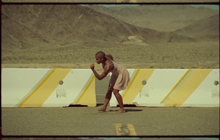 A woman dancing outside