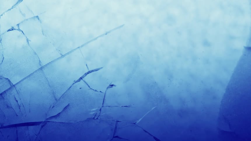 The white area begins to crack and shatter