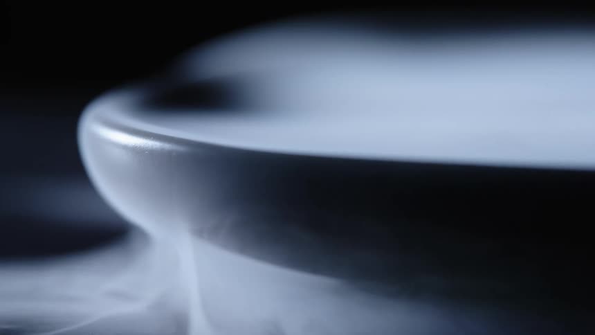 A view of smoke flowing out of a bowl