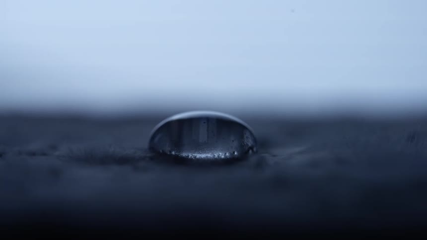 A drop of water freezing