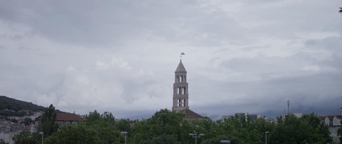 A tower on a cloudy day