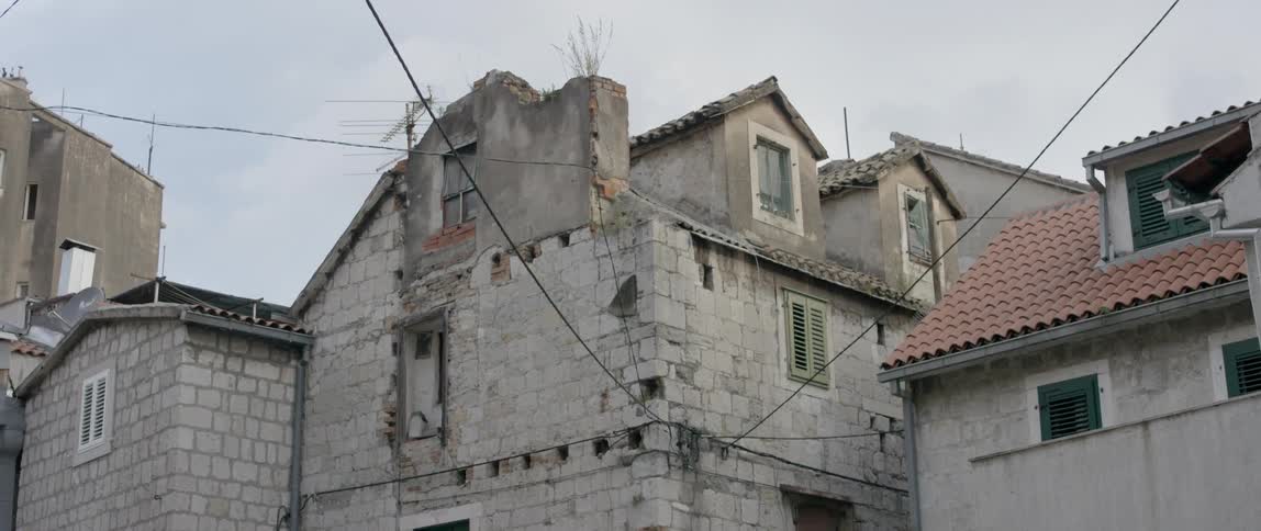 The facade of a very old building
