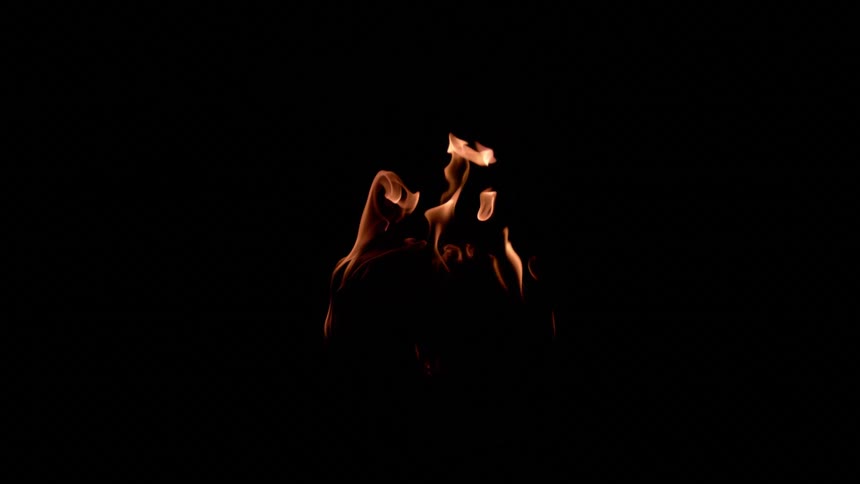 Flames shooting high in the darkness