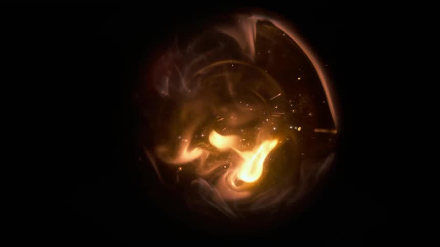 The flame explodes and moves around