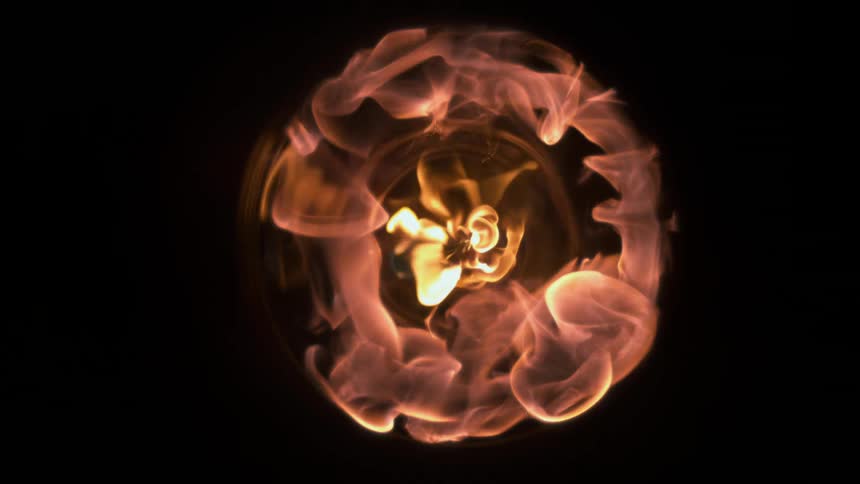 A fiery explosion in the dark
