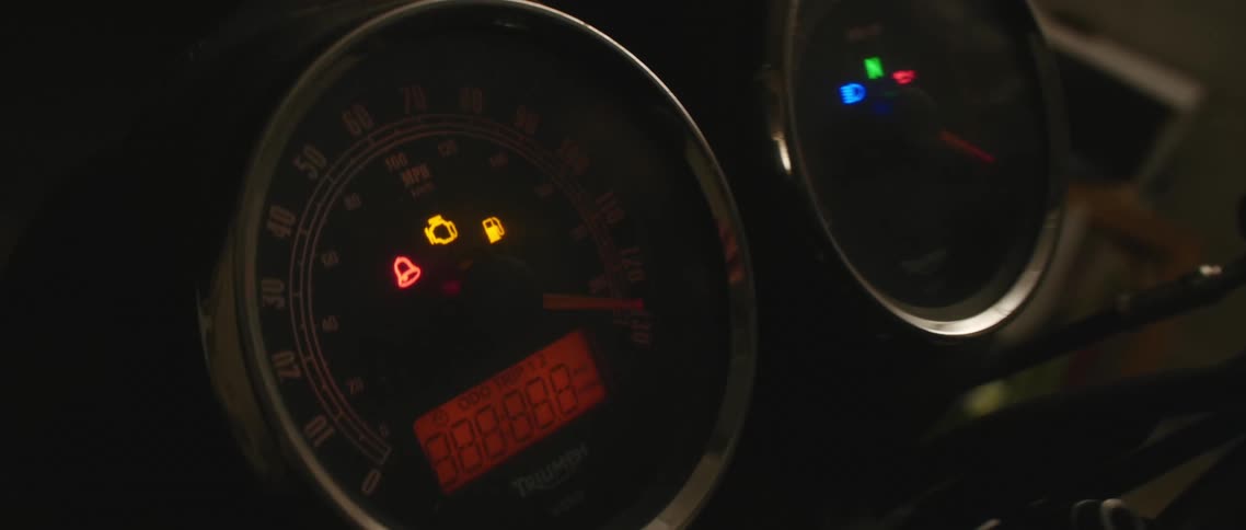 Lights flashing on a car dashboard