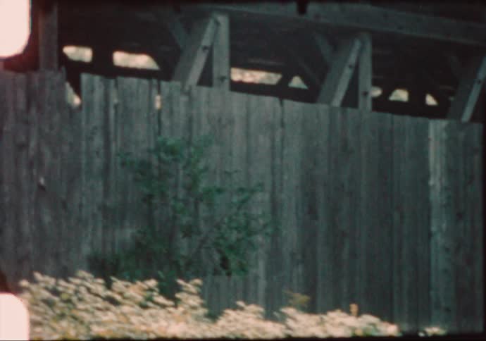 An abandoned wooden bridge in the forest caught on film