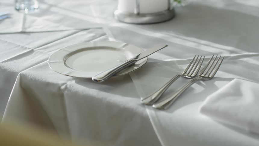 Dinnerware set at a table