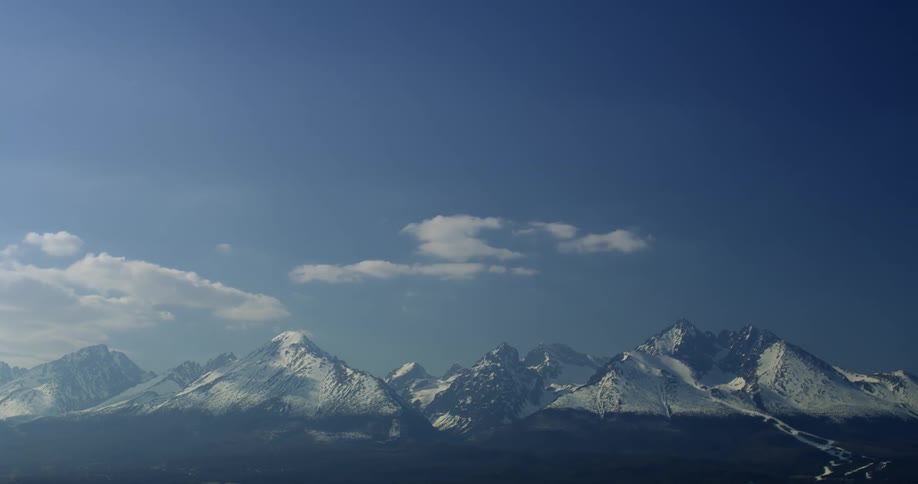 Landscape view of snow covered mountains