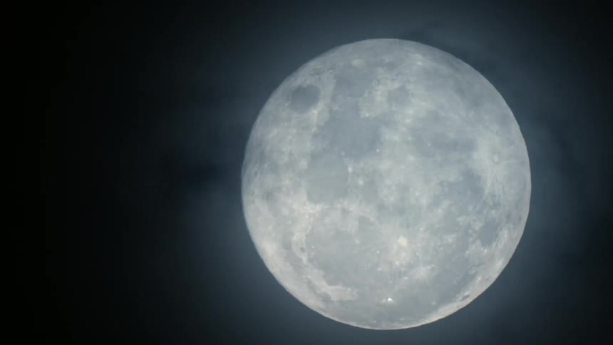 The moon is displayed at night