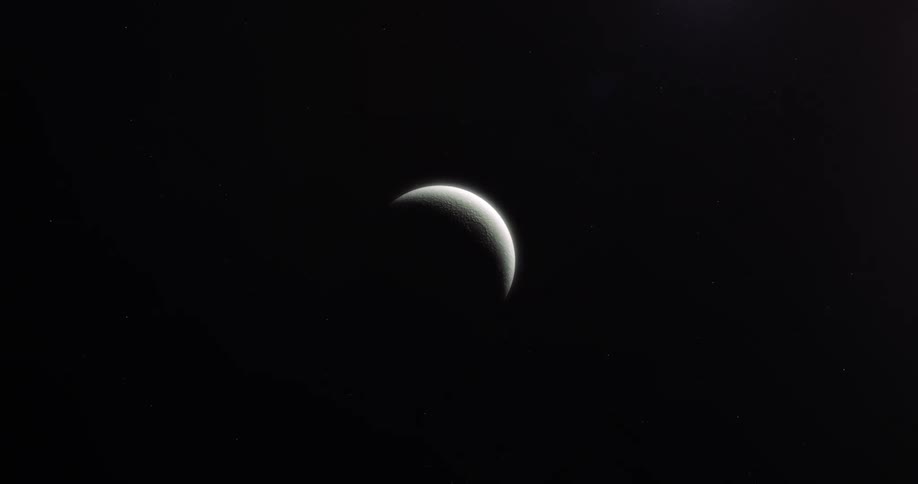 The moon in space with stars in the background