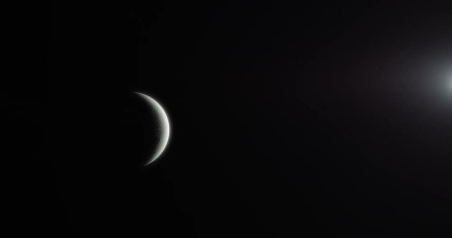The moon on a dark night