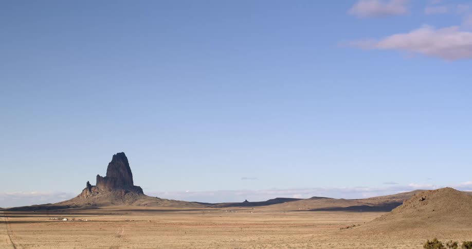 A scenery of a desert on road to monument valley