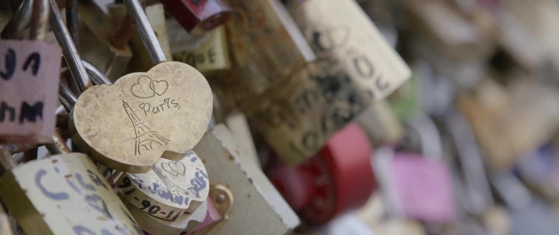 Close up of locks all together