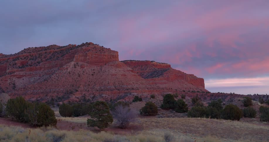 A scenery of a canyon at dawn