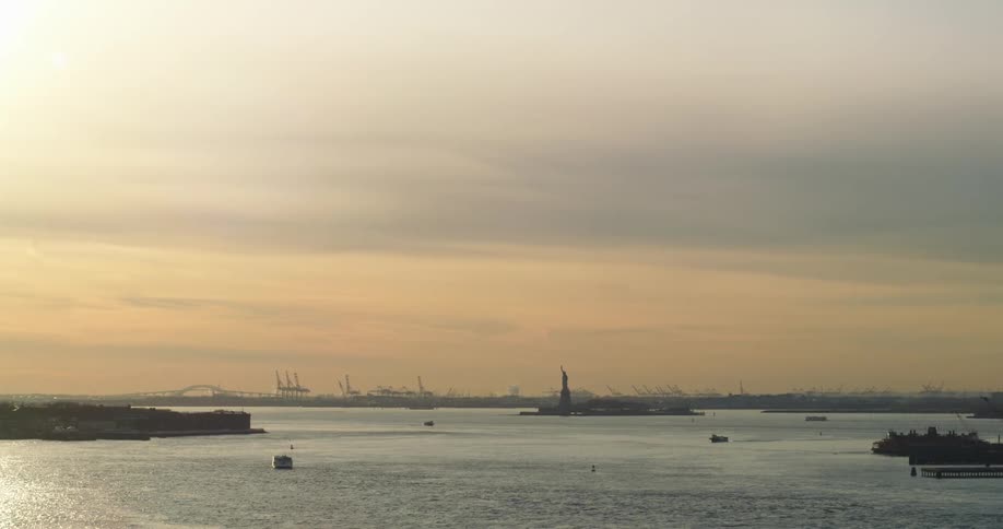 Landscape view with the statue of liberty