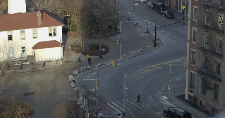 Pedestrians walk along city streets
