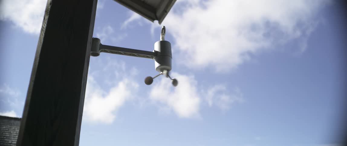 Spokes blow in the wind on a weather station
