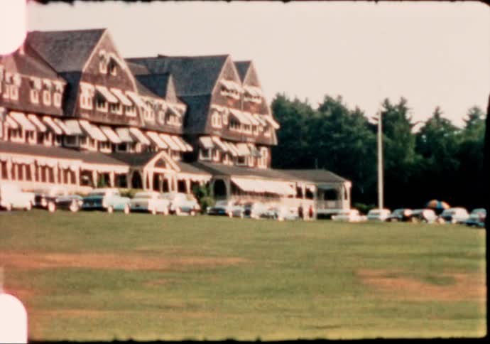 A summer resort is full during the mid century busy season