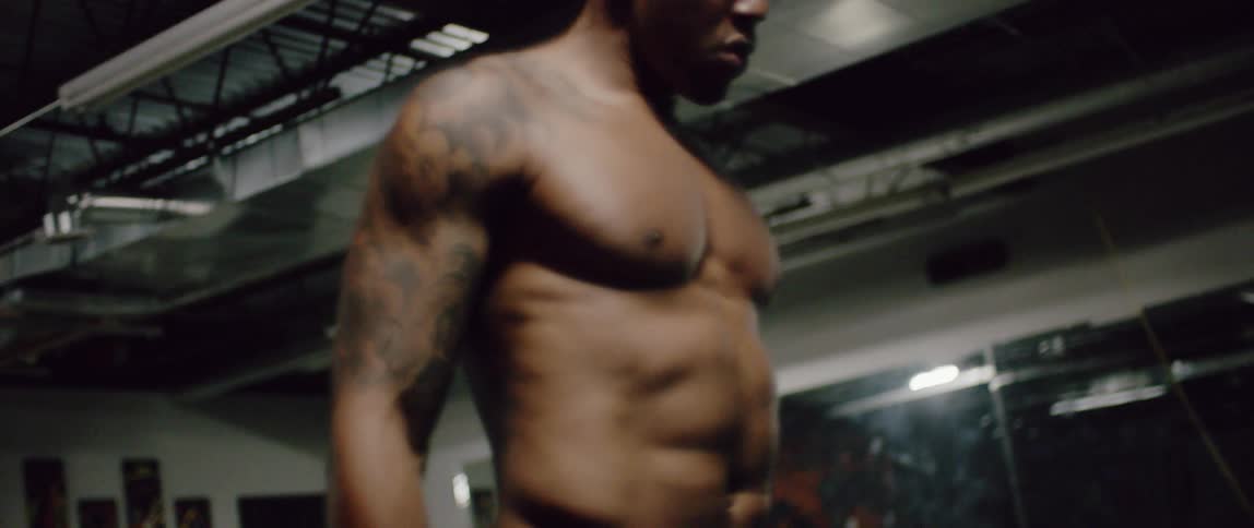 Man working out in a gym