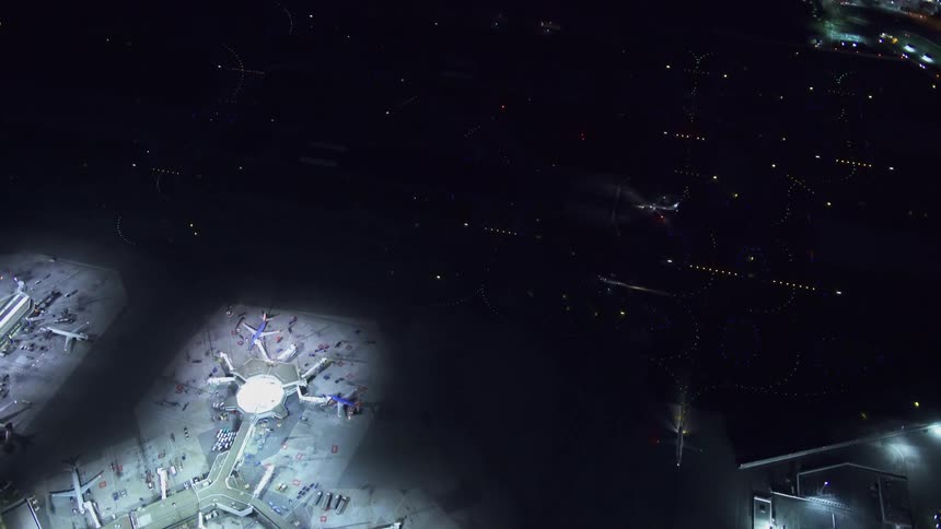 An aerial view of an airport