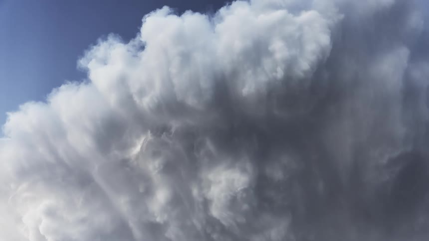 Heavy clouds move in the sky