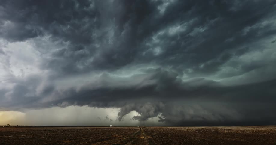 A landscape with lightning storms with the sky and clouds in the background