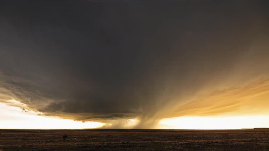 A landscape with lightning storms with the sky and clouds in the background