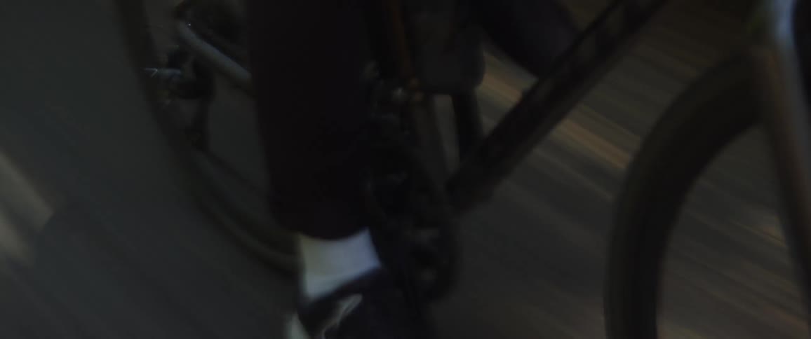 Chaotic timelapse footage of a person driving a bicycle
