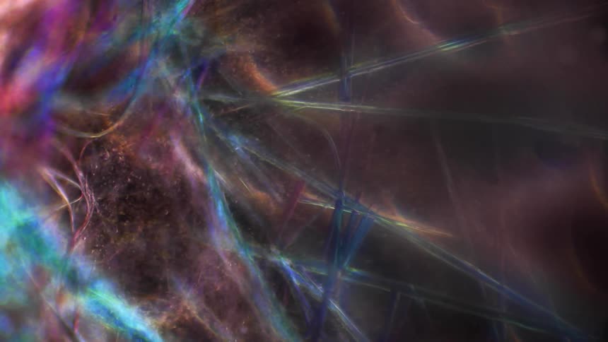 A microscope shows brain like synapse with colourful background