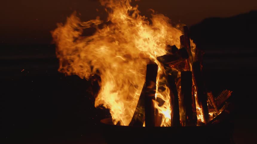 A bonfire outdoors