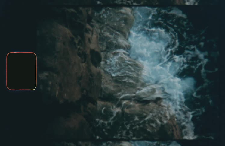 Waves crashing on a rocky shore