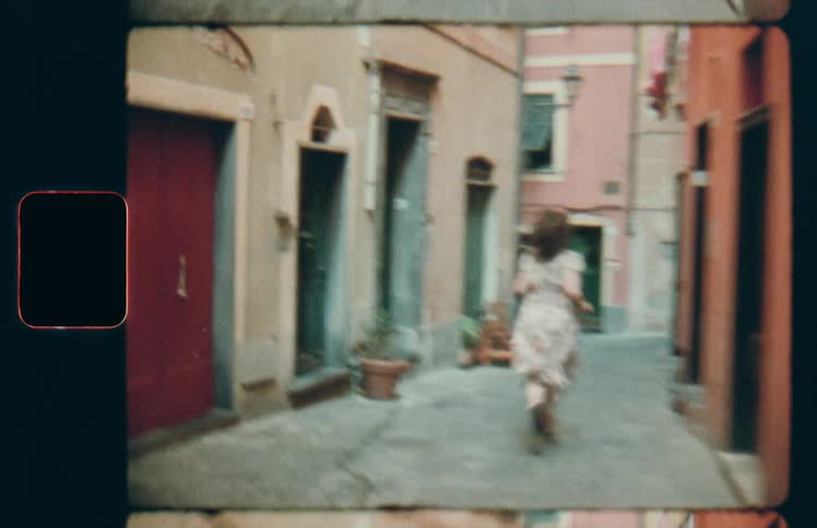The woman runs down the road
