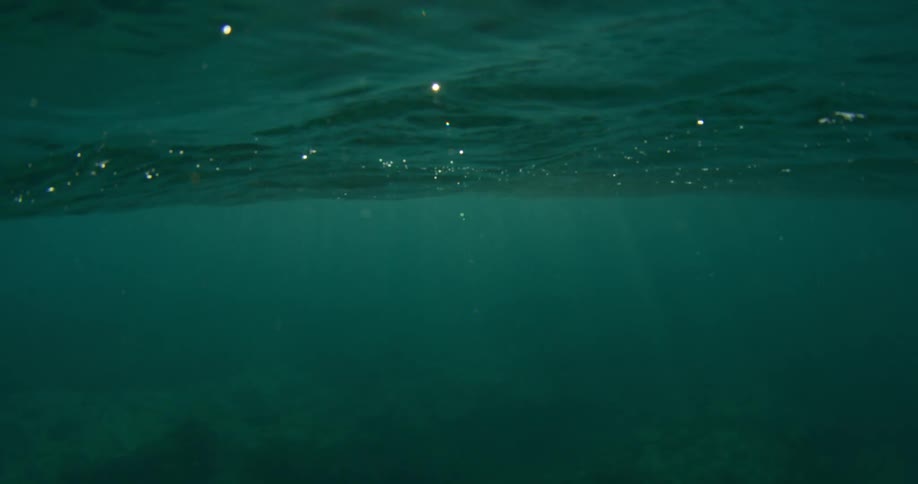 Underwater view of water wavering